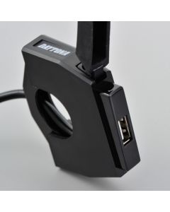 Daytona Prise USB "Slim" simple, pour guidon de 22,2 et 25,4 mm