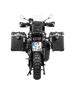 ZEGA Evo X "Premium Edition" système spécial "And-Black" 45/45 litres avec support acier inoxydable noir pour Harley-Davidson RA1250 Pan America