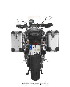 ZEGA Pro système de coffre aluminium "And-S" 31/31 litres avec support acier inoxydable noir pour Yamaha MT-09 Tracer (2015-2017)
